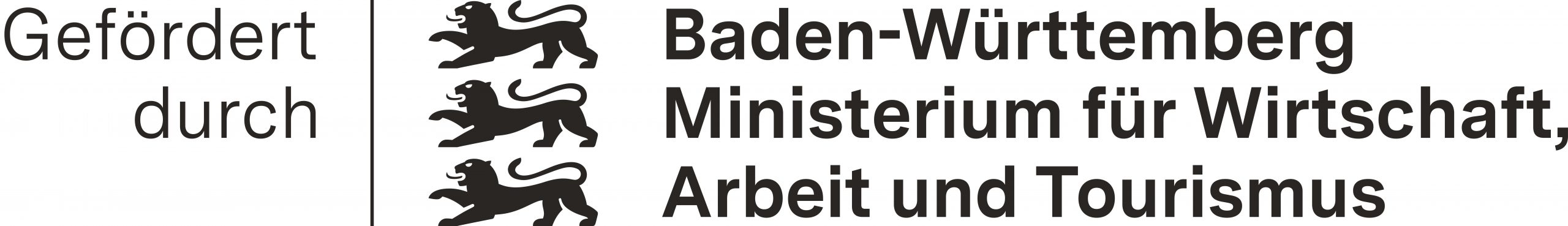 BaWue_WM_Absenderlogo_rgb_pos_Gefoerdert Logo Ministerium für Wirtschaft, Arbeit und Tourismus Baden-Württemberg