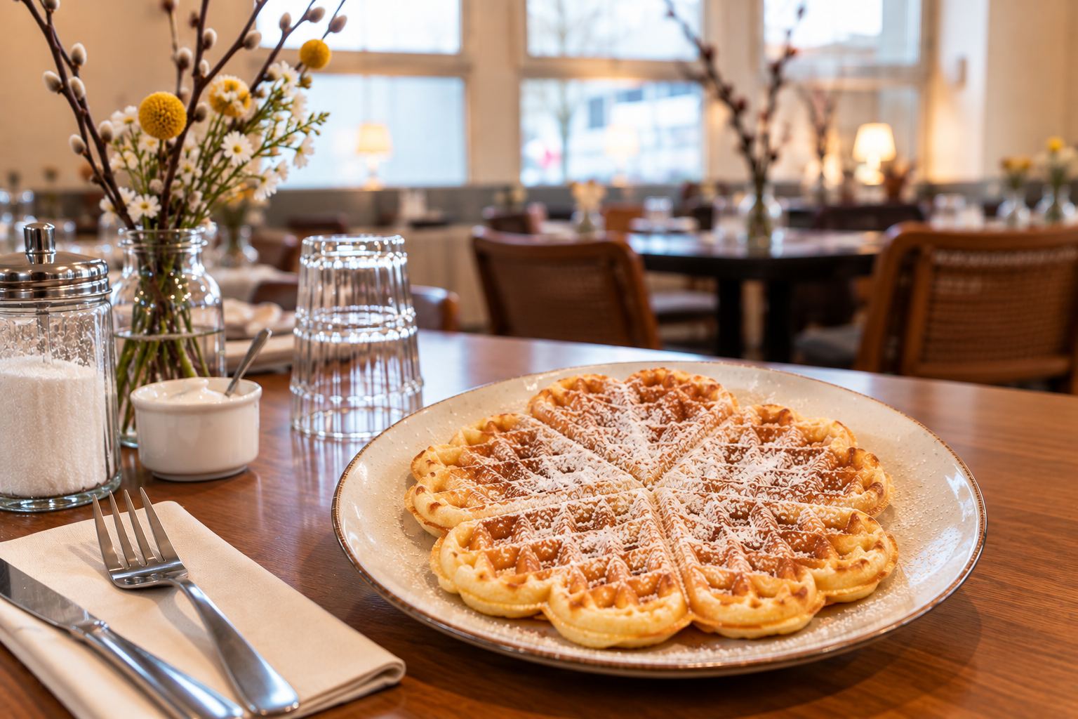 Das Bild zeigt eine Herzwaffel in unserer Cantina im QuarZ Weststadt.